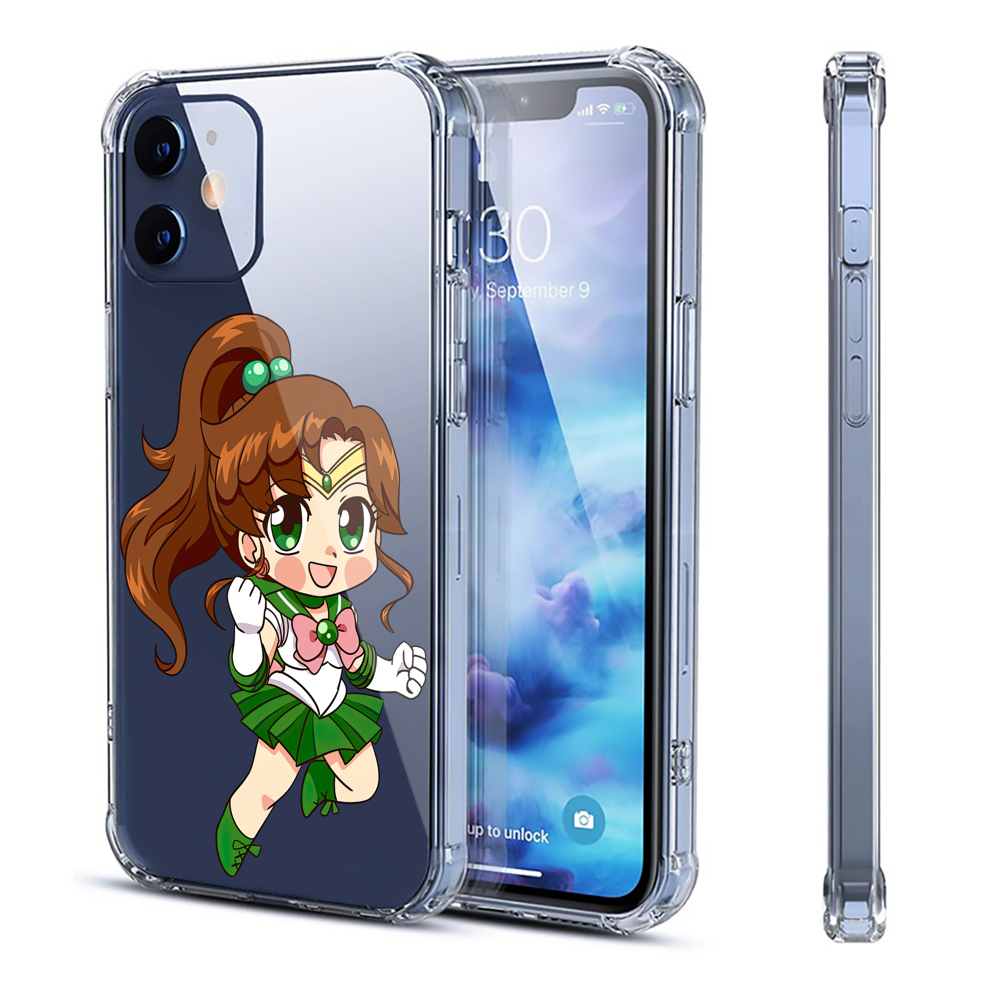 （画像用） 美少女戦士セーラームーン 木野 まこと きの まこと Sailor Moon Kino Makoto （セーラージュピター；Sailor Jupiter） 【iPhone 12シリーズ対応】透明スマホケース（クリアソフトケース）
